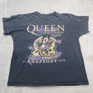 Queen + Adam Lambert 2019 Rhapsody Tour Double Sided T-Shirt Mens L